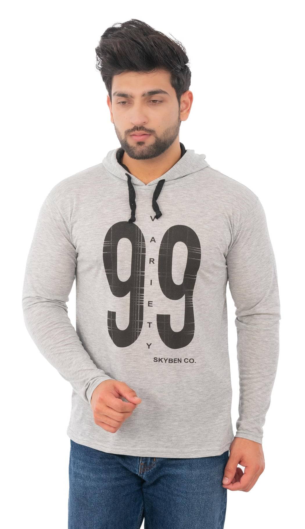 SKYBEN Men Cotton Blend Regular Fit Printed T-Shirt ( Melange Grey ) SKYBEN Men Cotton Blend Regular Fit Printed T-Shirt ( Melange Grey )