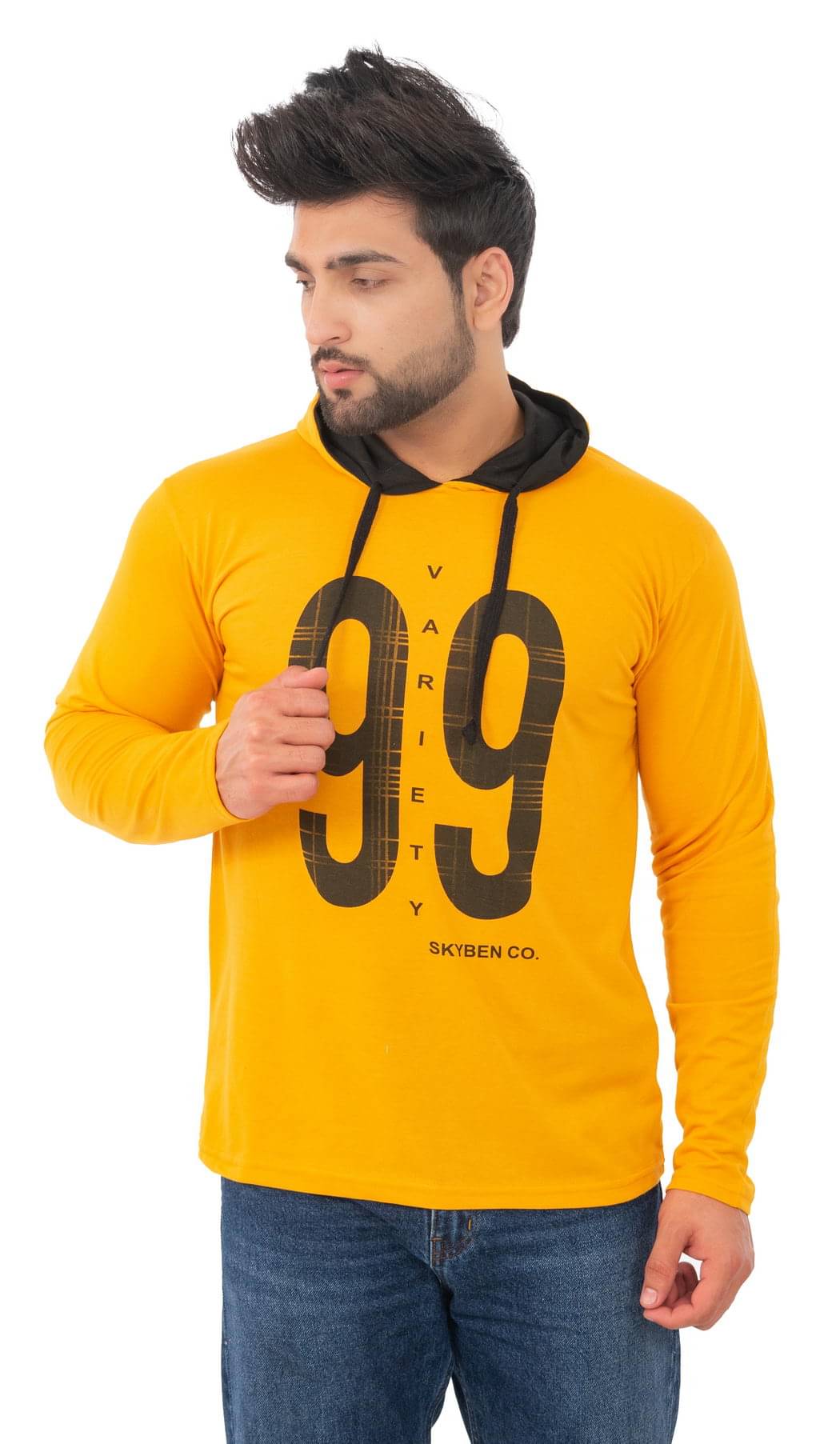 SKYBEN Men Cotton Blend Regular Fit Printed T-Shirt ( Mustard ) SKYBEN Men Cotton Blend Regular Fit Printed T-Shirt ( Mustard )