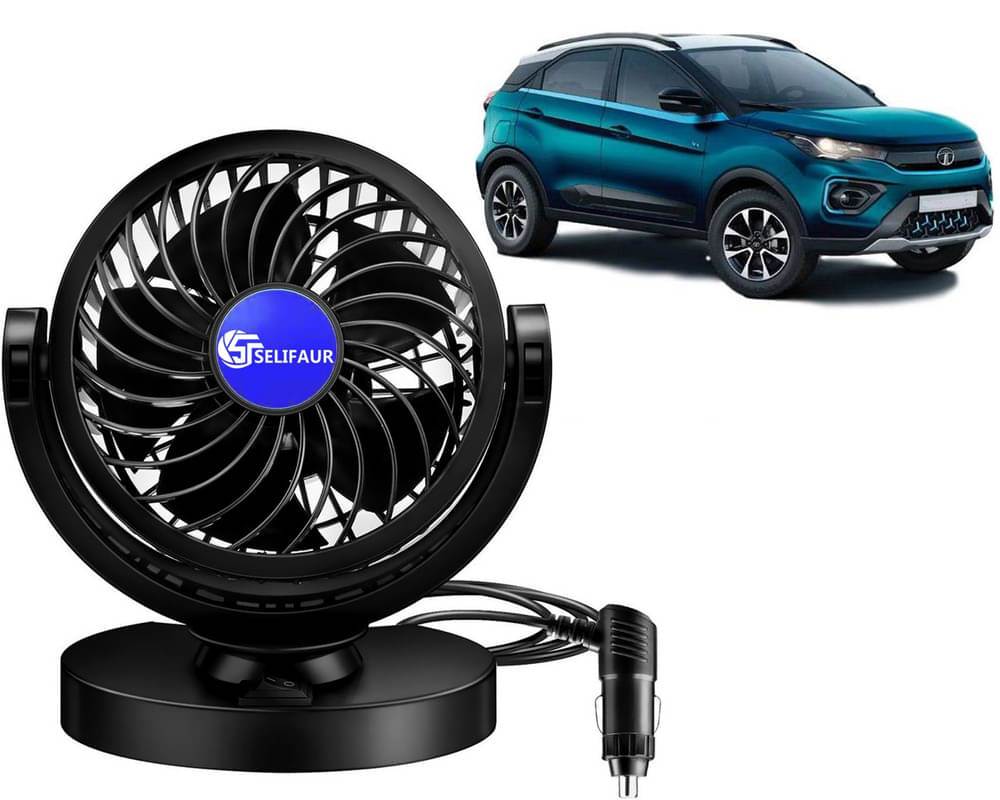     			Mitchell 12V DC Electric Car Single Head Fan for Dashboad 360 Degree Rotatable Car Auto Powerful Cooling Air Fan For Nexon EV