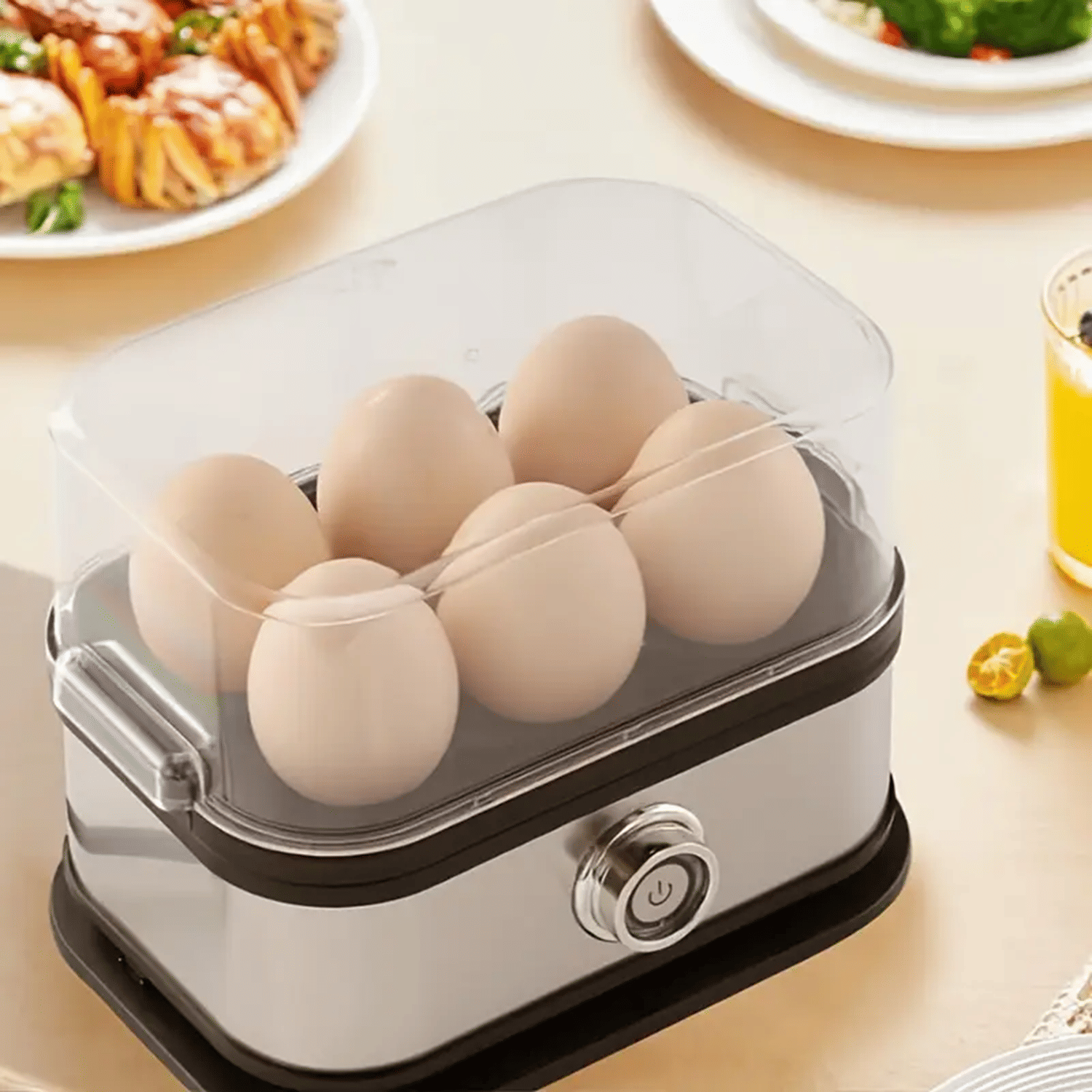     			Shopeleven Stainless Steel Egg Boiler/Cooker for Steaming, Cooking & Boiling Boil 6 Eggs at a Time | 3 Boiling Modes | Stainless Steel Body