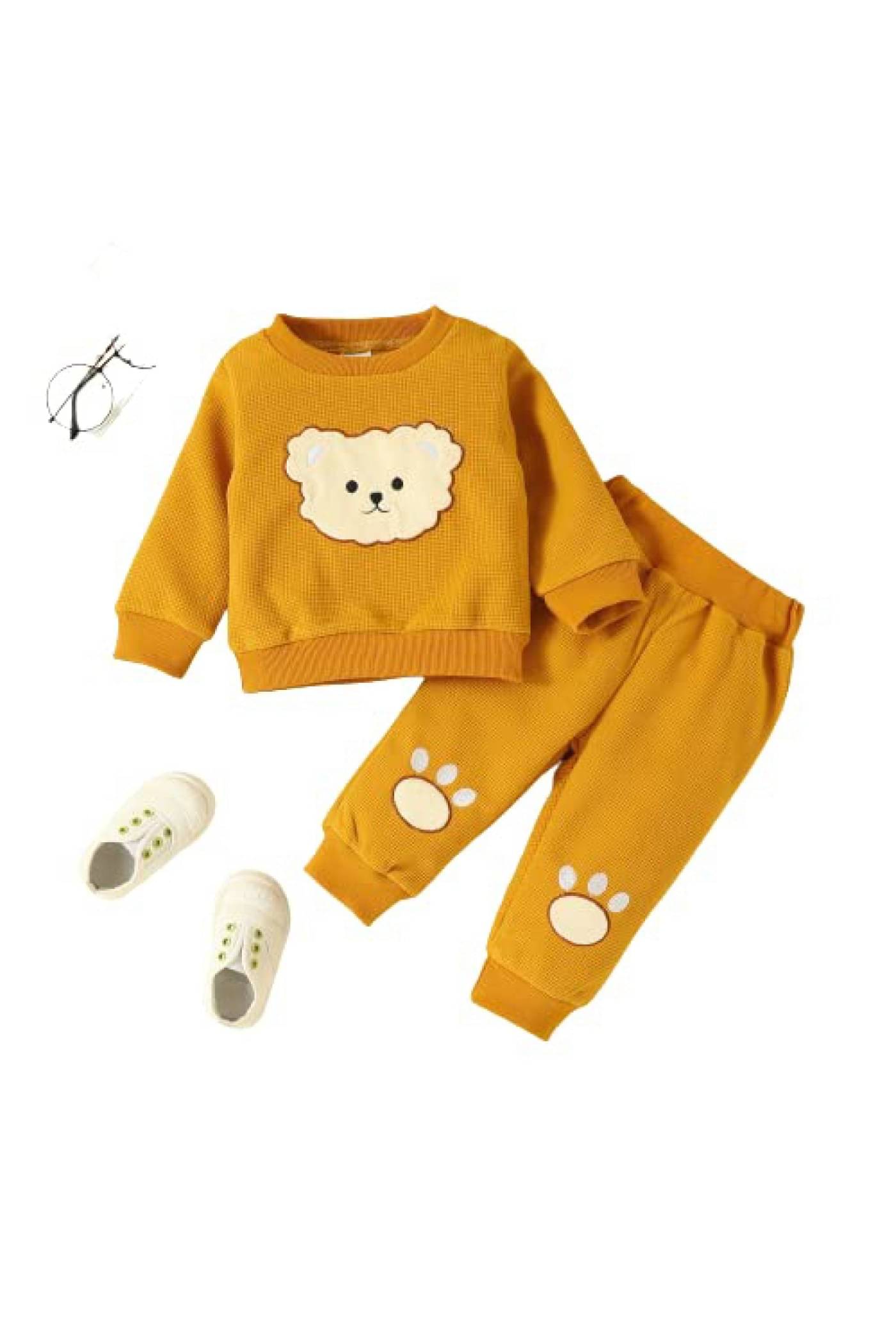     			Stylishbaby Pack of 2 Unisex Cotton Blend T-Shirt & Pants Set ( Yellow )