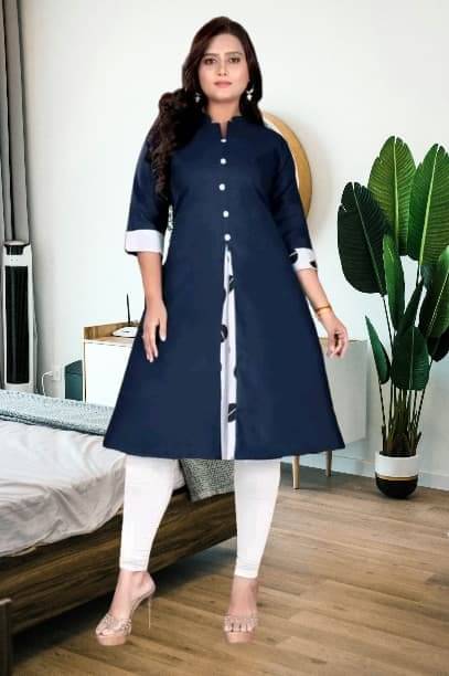 TEXPA FASHION Women Cotton Flex Solid A-line Kurti ( Green )     			TEXPA FASHION Women Cotton Flex Solid A-line Kurti ( Green )