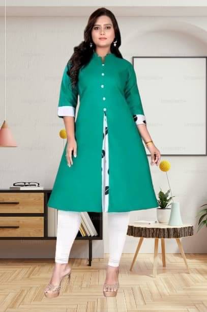 TEXPA FASHION Women Cotton Flex Solid A-line Kurti ( Light Green ) TEXPA FASHION Women Cotton Flex Solid A-line Kurti ( Light Green )