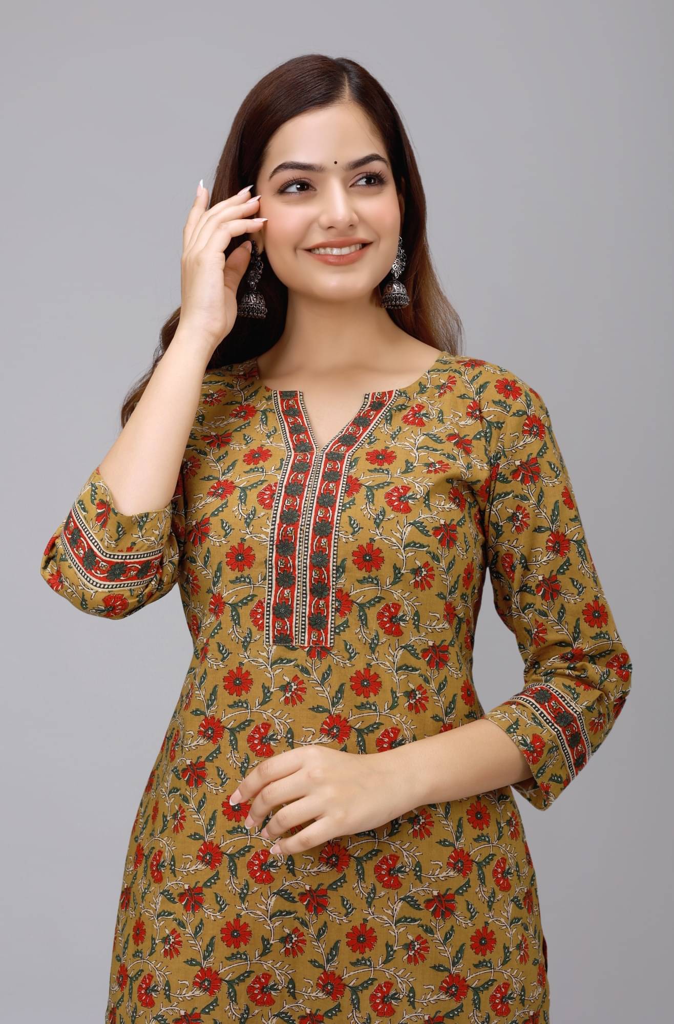 Tavgun Women Cotton Blend Printed Straight Kurti ( Multicolor ) Tavgun Women Cotton Blend Printed Straight Kurti ( Multicolor )