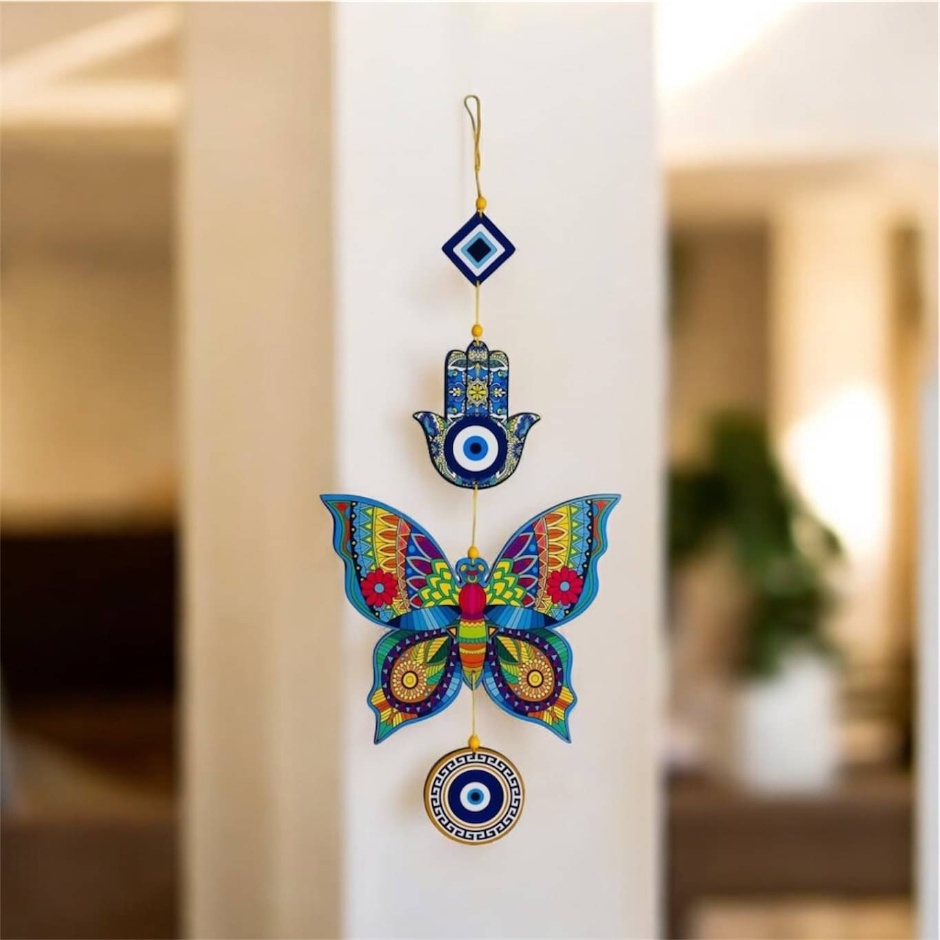     			Tiny Shiny Butterfly Art MDF Wooden Hanging for Living Room/Bedroom/Office Gift Decoration