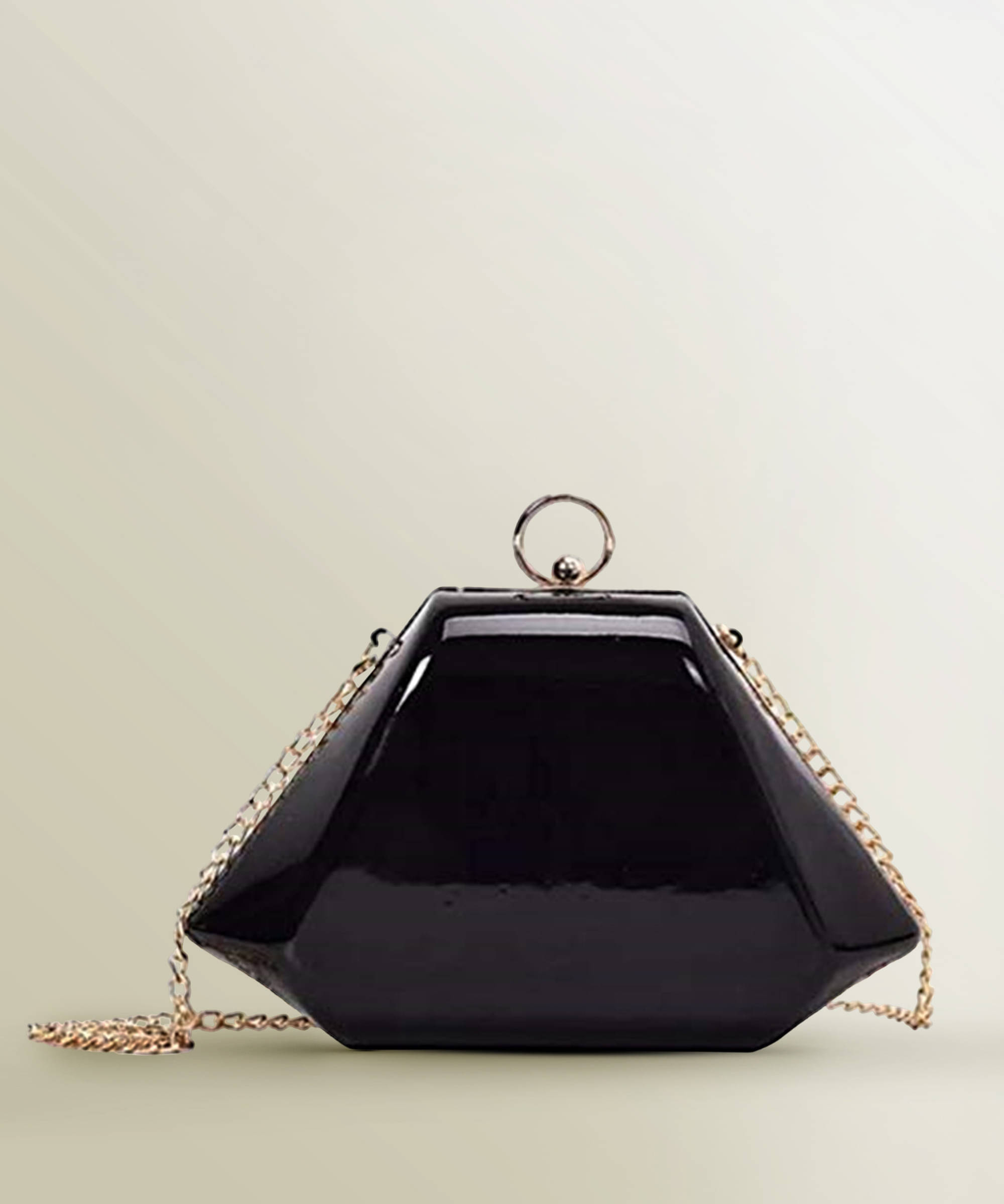     			Tooba Handicraft Black Fabric Box Clutch