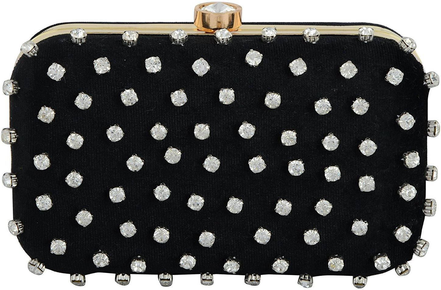     			Tooba Handicraft Black Fabric Box Clutch
