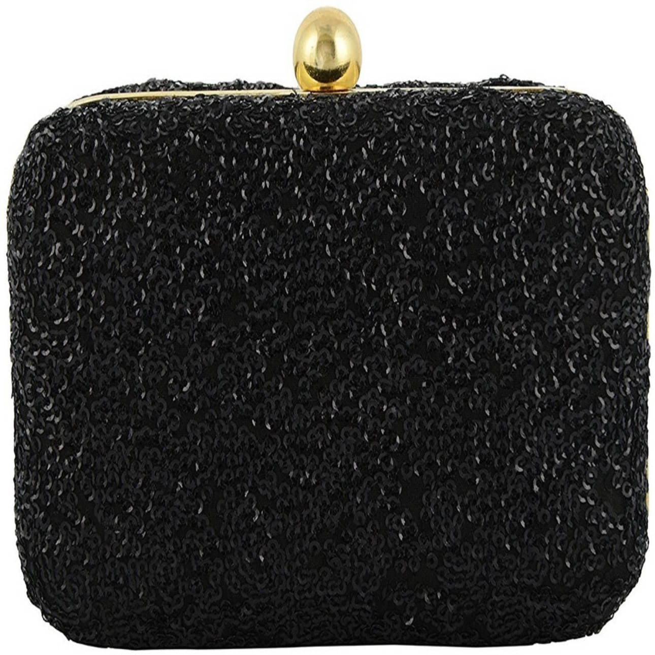     			Tooba Handicraft Black Fabric Box Clutch
