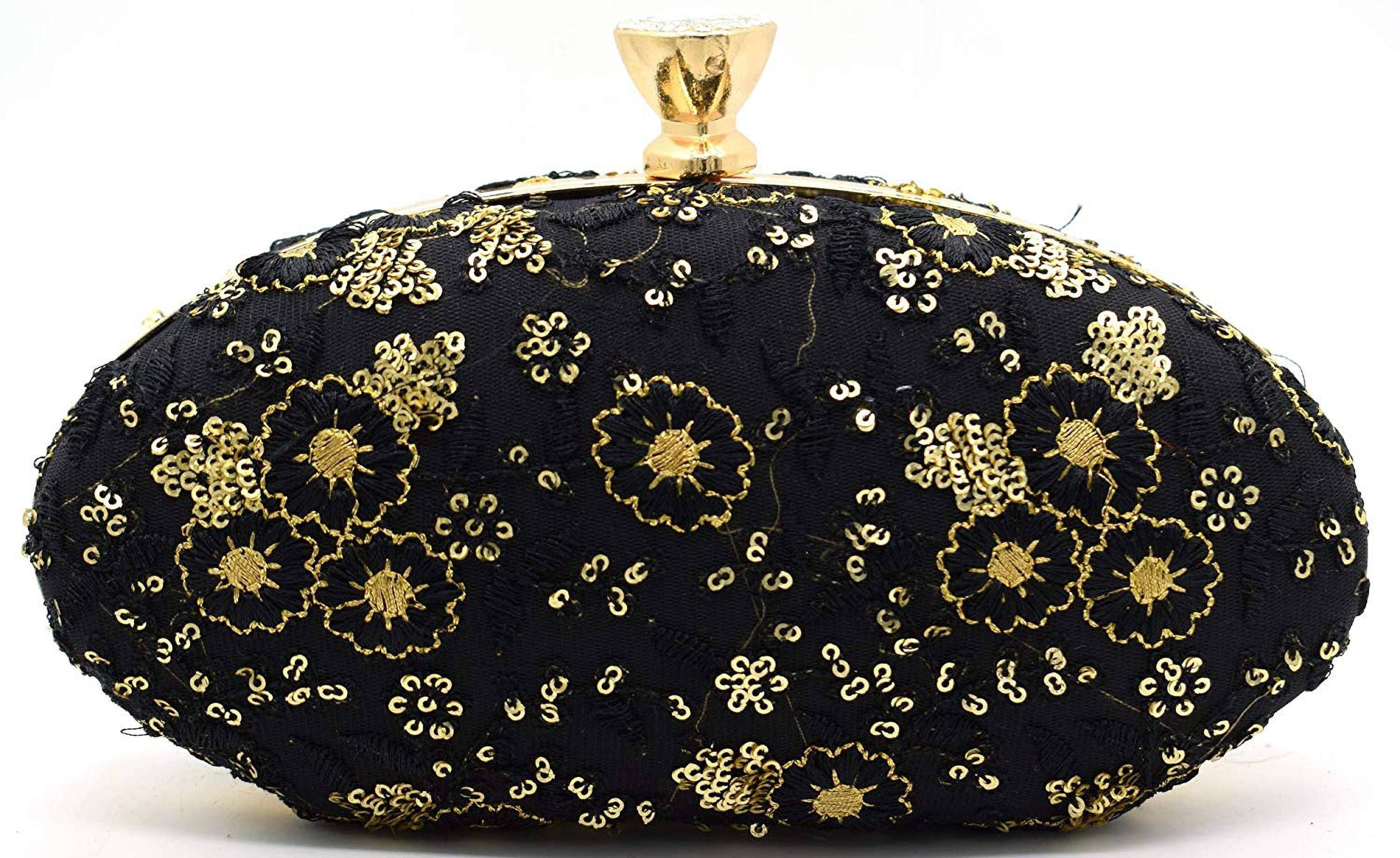     			Tooba Handicraft Black Fabric Box Clutch
