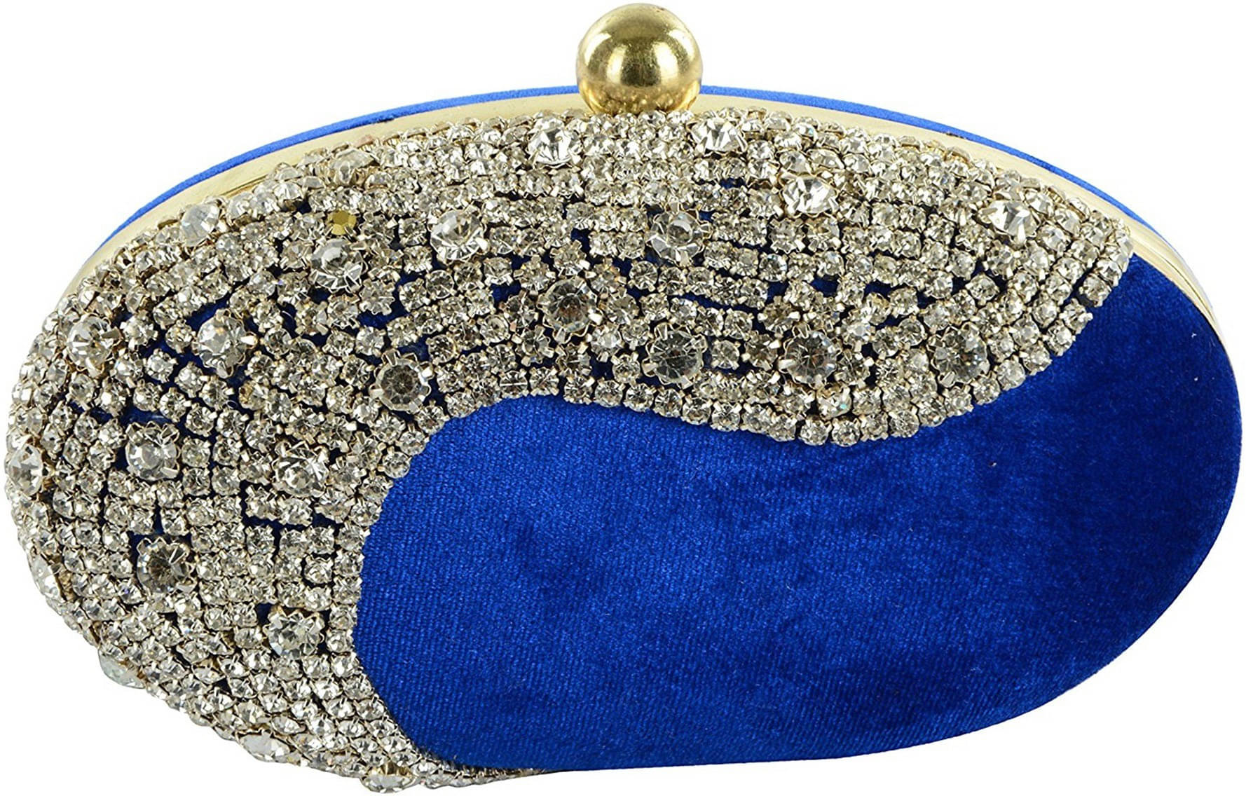     			Tooba Handicraft Blue Fabric Box Clutch