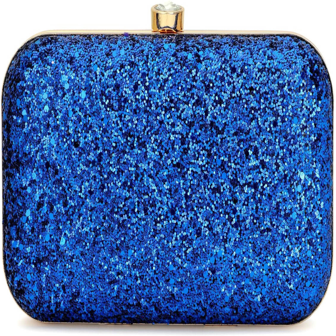     			Tooba Handicraft Blue Fabric Box Clutch