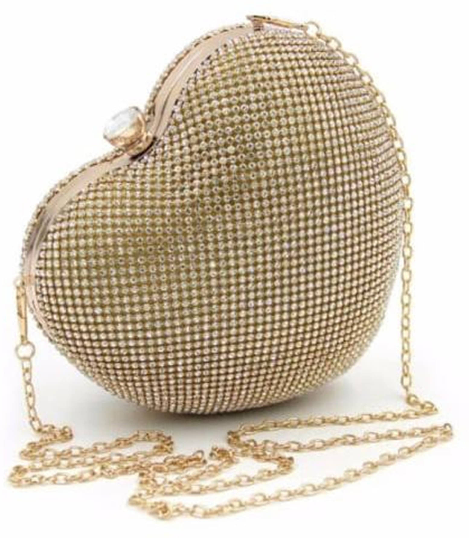     			Tooba Handicraft Gold Fabric Box Clutch