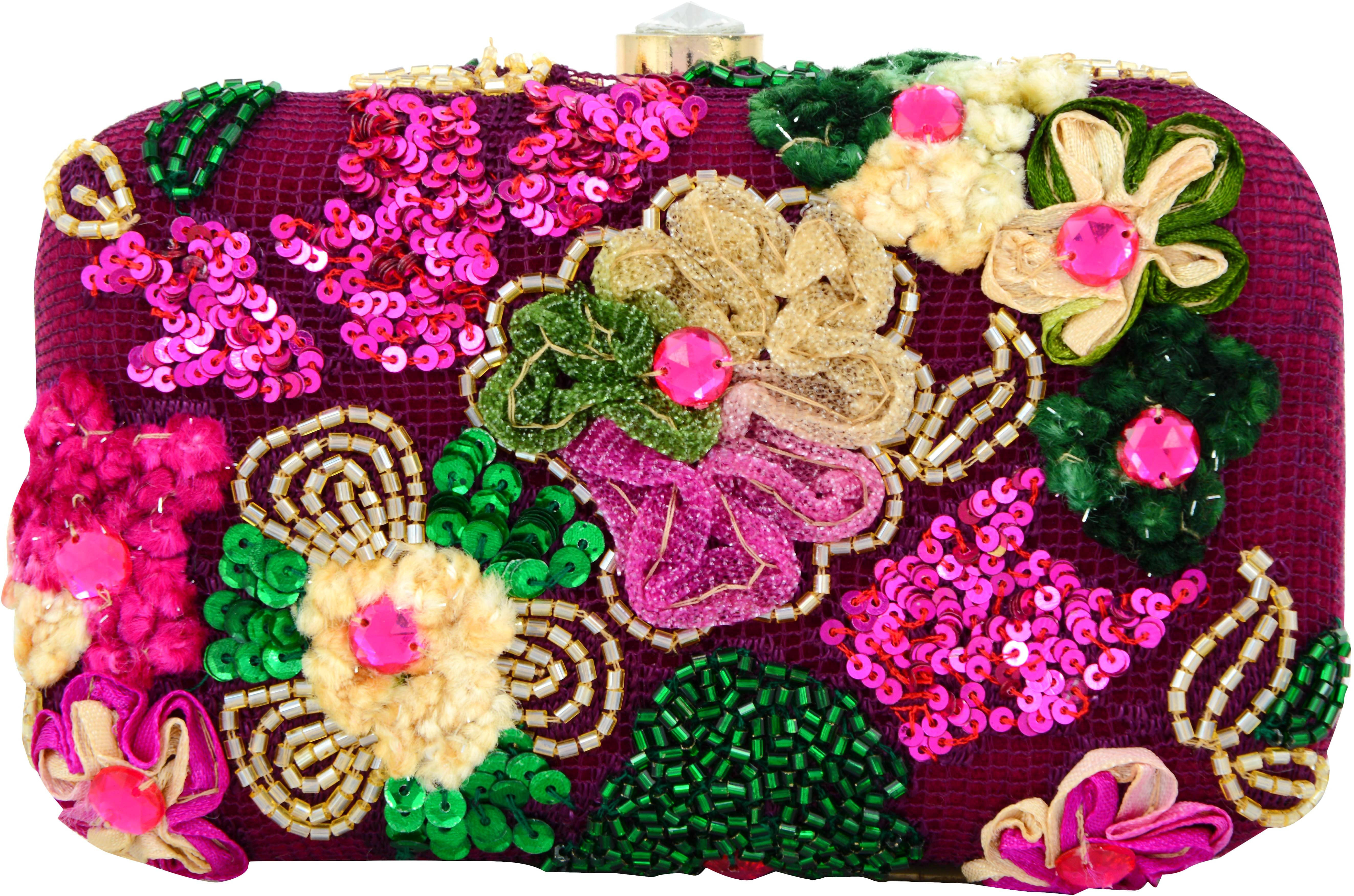     			Tooba Handicraft Multicolor Fabric Box Clutch