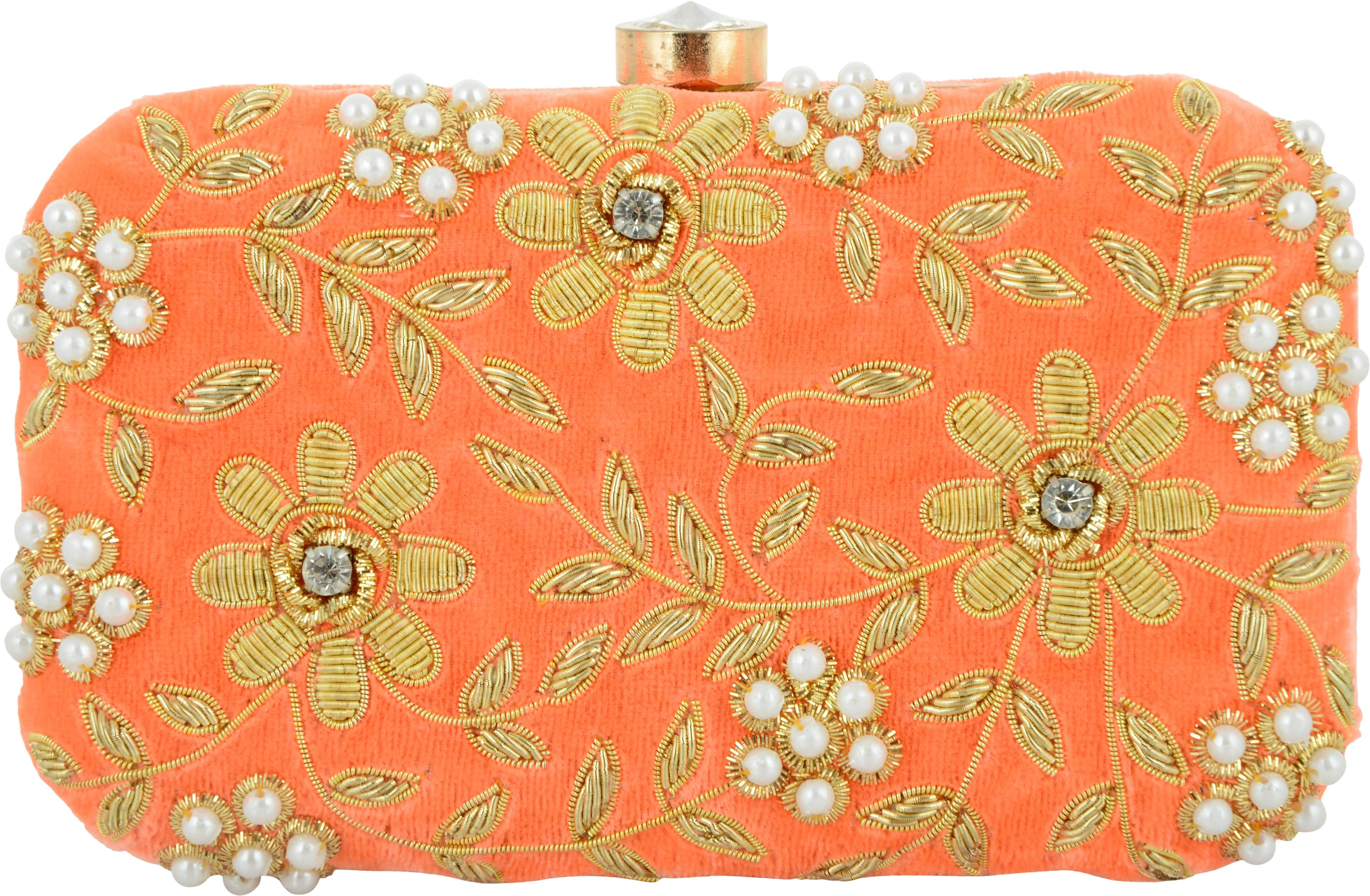     			Tooba Handicraft Multicolor Fabric Box Clutch