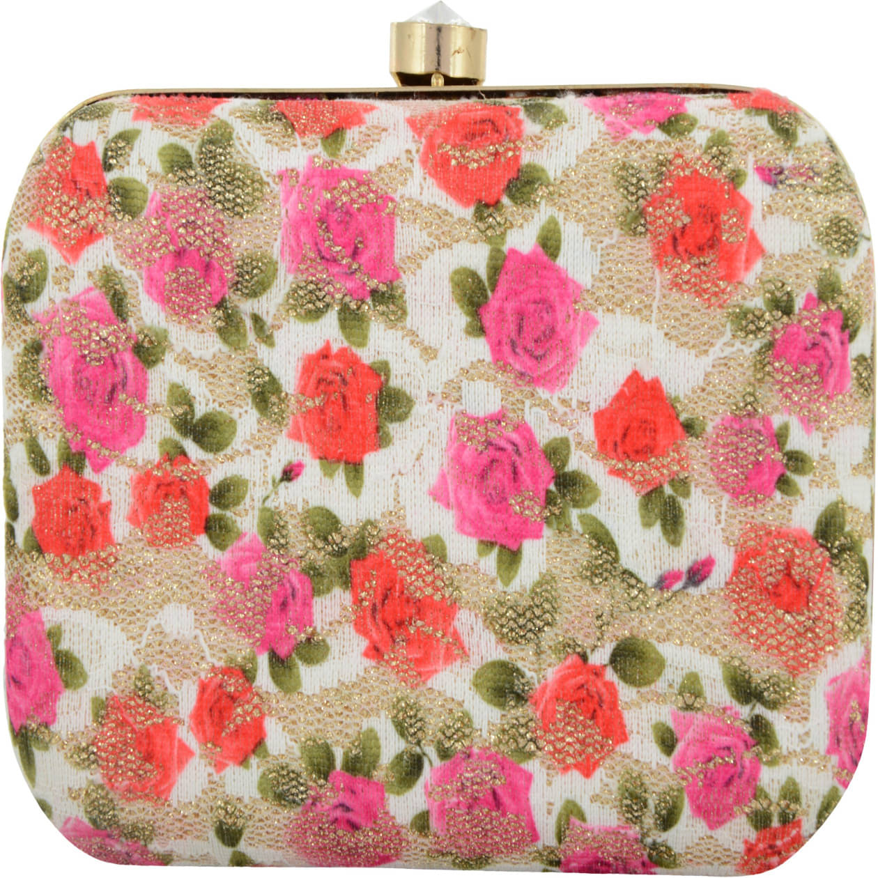     			Tooba Handicraft Multicolor Fabric Box Clutch