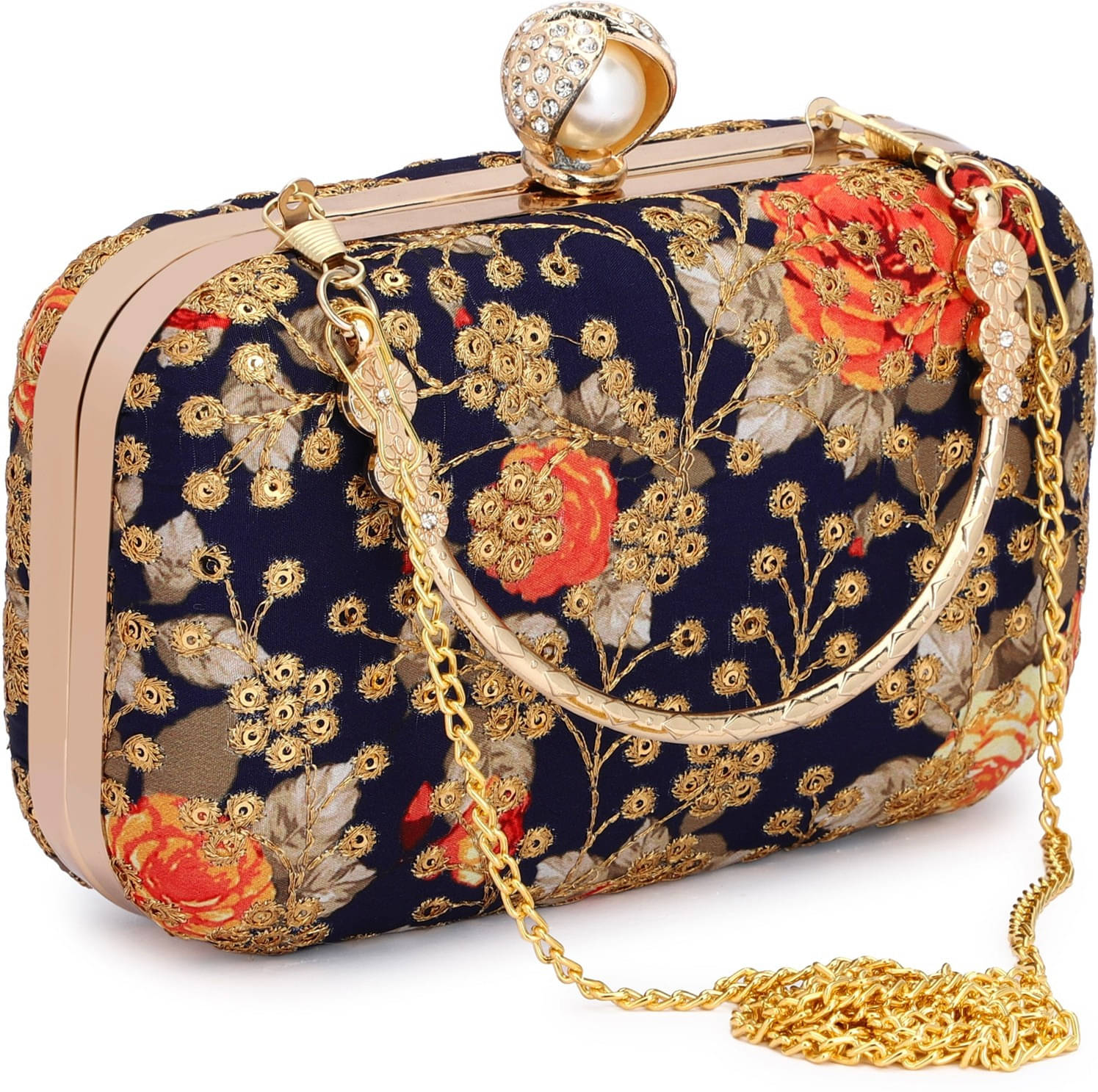     			Tooba Handicraft Multicolor Fabric Box Clutch