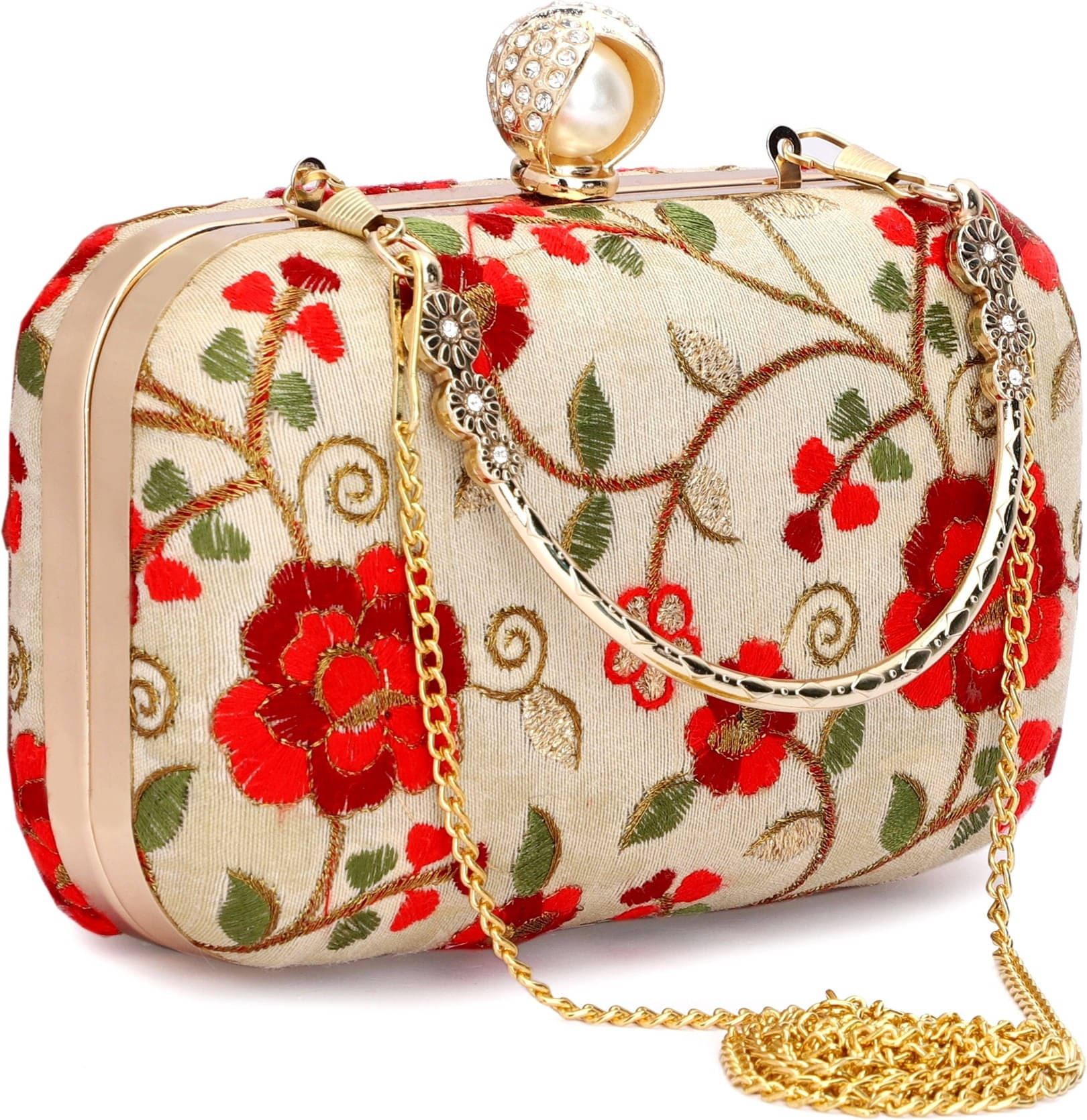     			Tooba Handicraft Multicolor Fabric Box Clutch