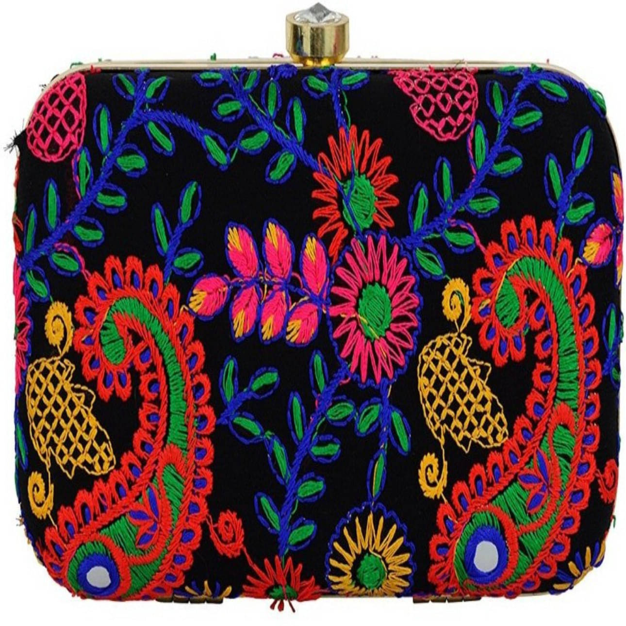     			Tooba Handicraft Multicolor Fabric Box Clutch