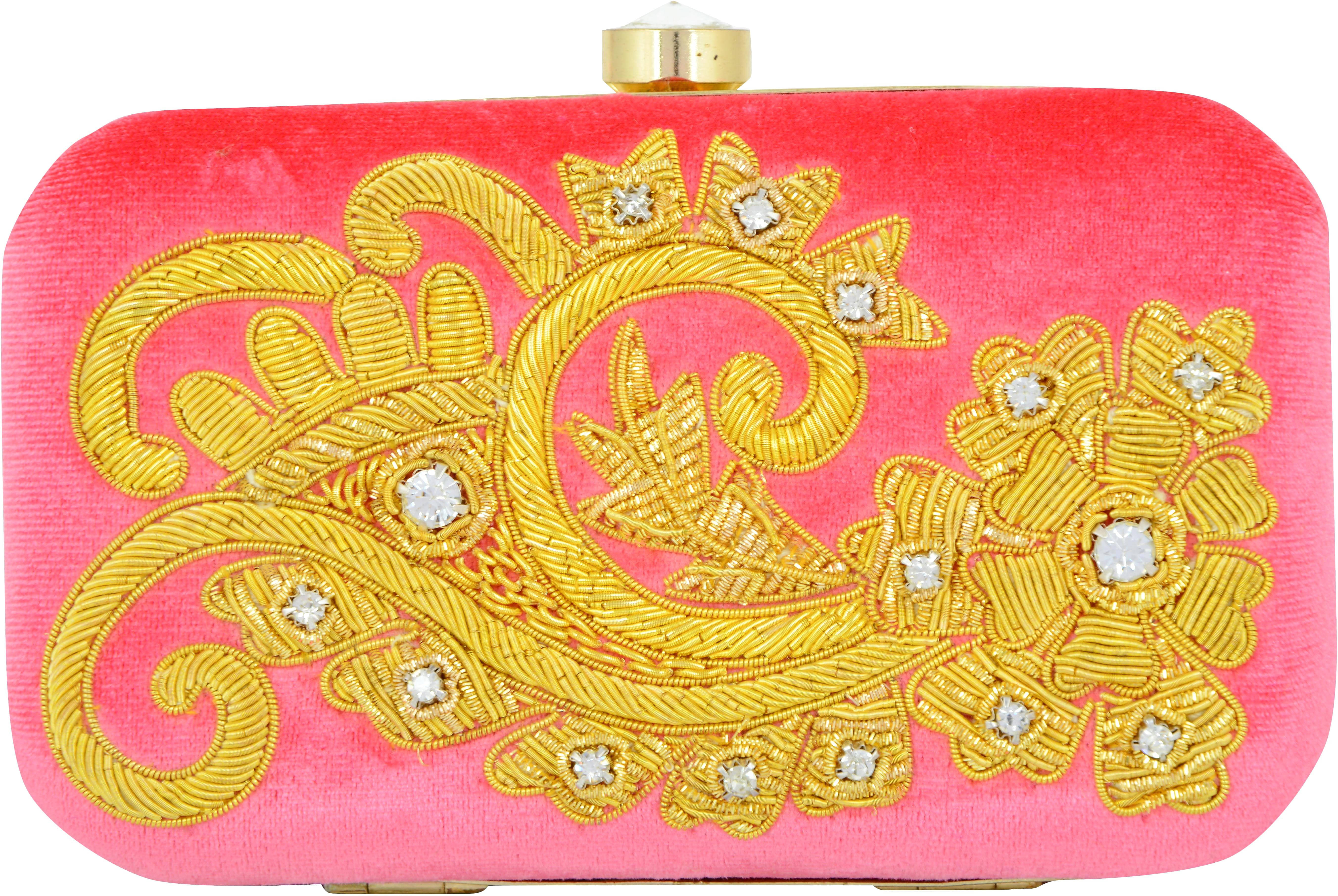     			Tooba Handicraft Multicolor Fabric Box Clutch