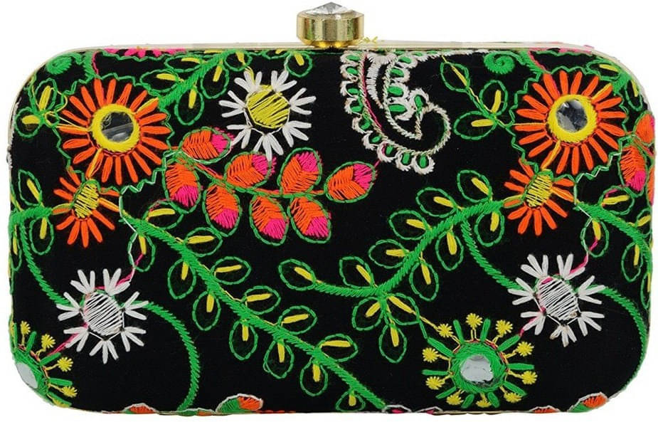     			Tooba Handicraft Multicolor Fabric Box Clutch
