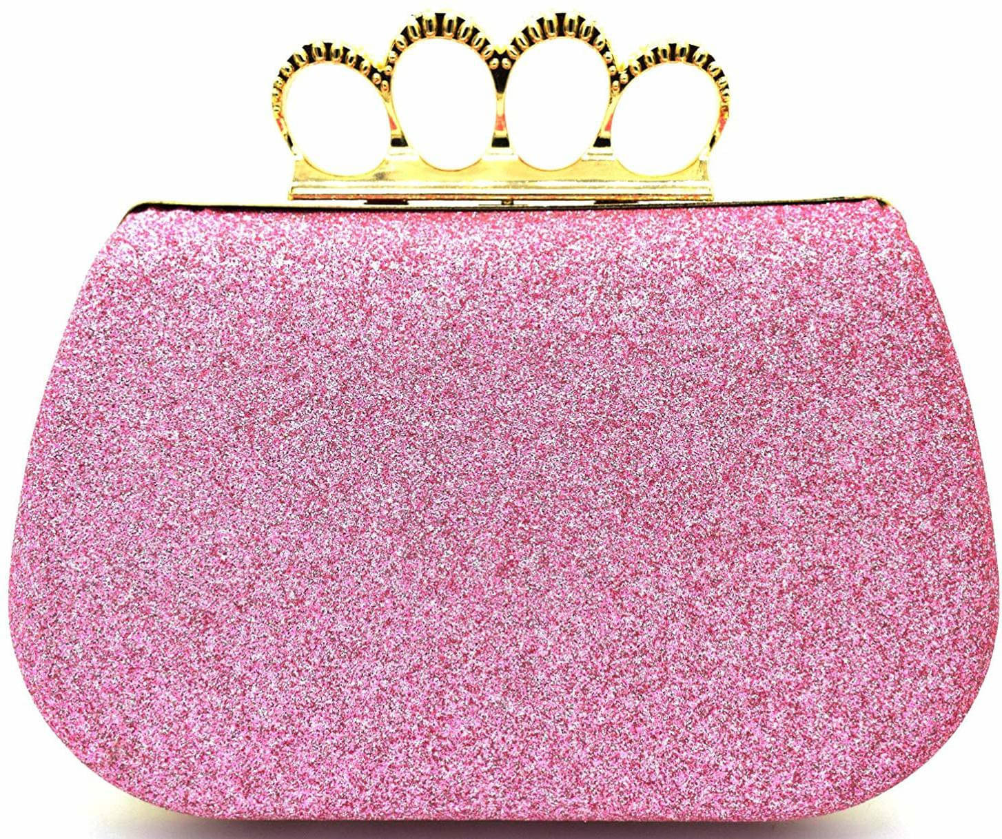     			Tooba Handicraft Pink Fabric Box Clutch