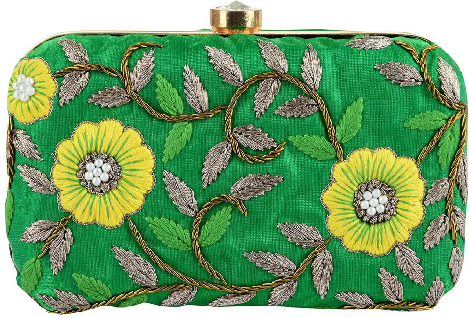     			Tooba Handicraft Pink Fabric Box Clutch