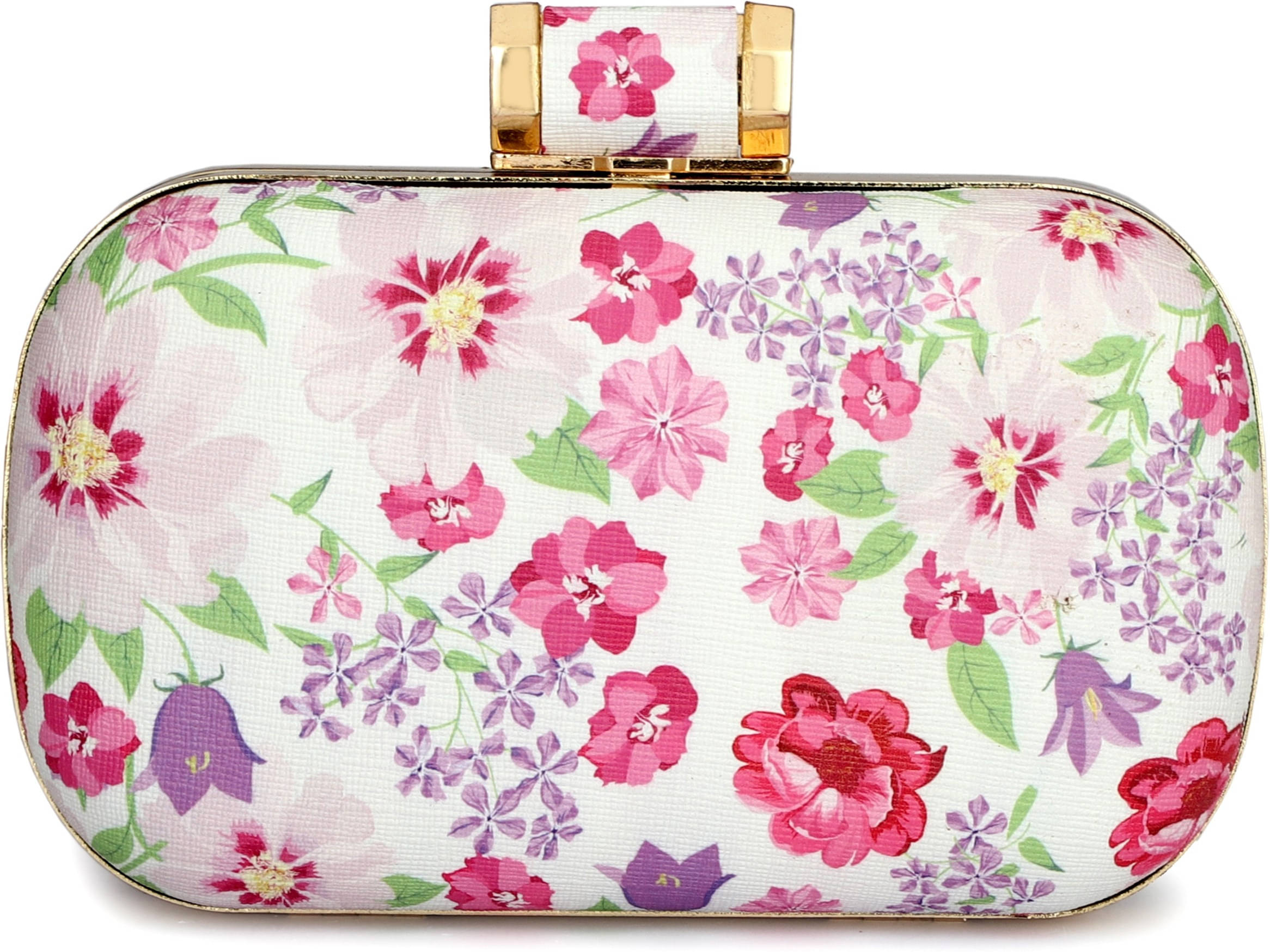     			Tooba Handicraft Pink Fabric Box Clutch