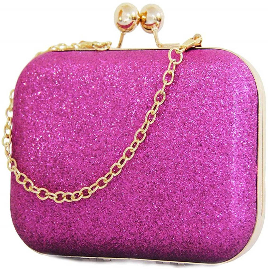     			Tooba Handicraft Purple Fabric Box Clutch
