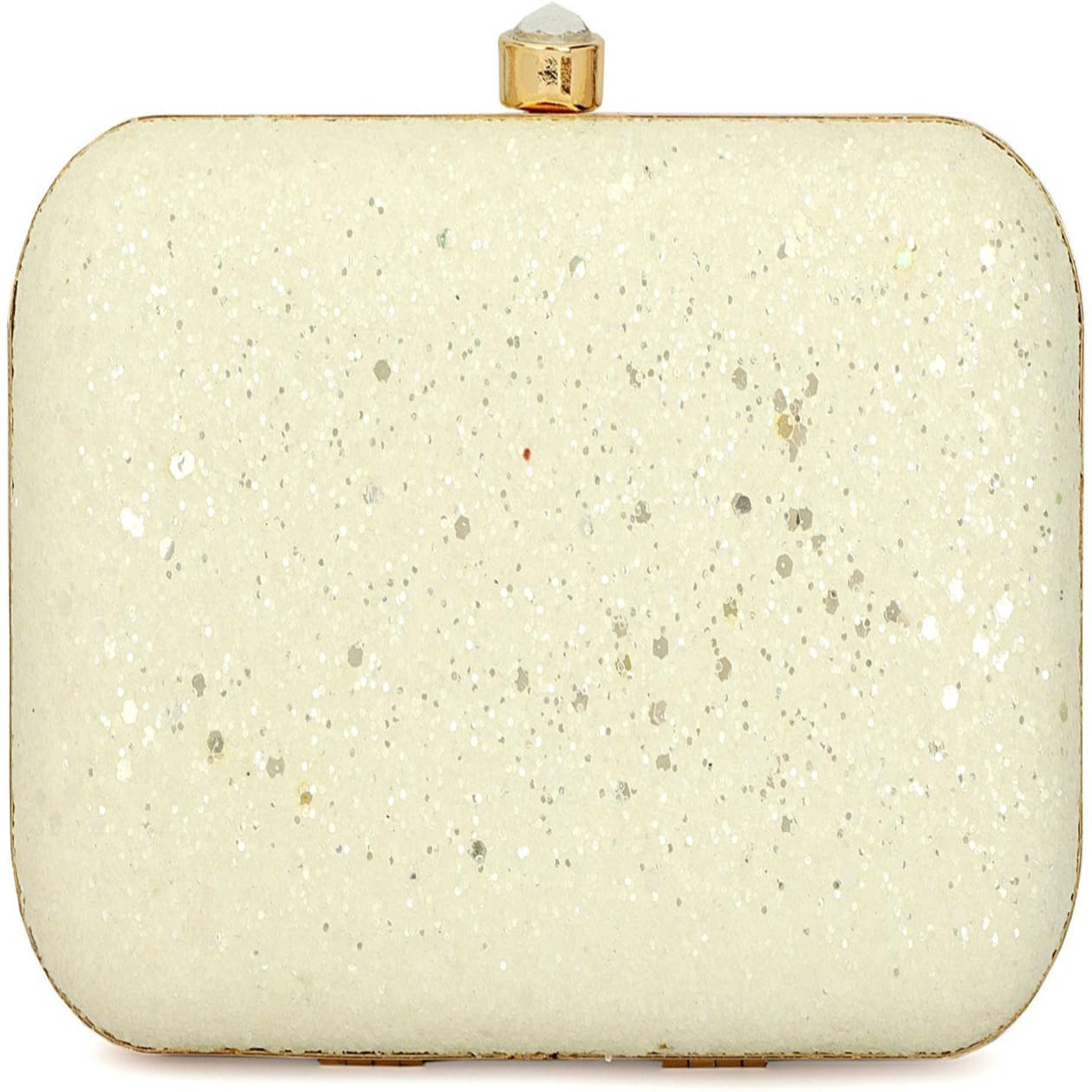     			Tooba Handicraft White Fabric Box Clutch