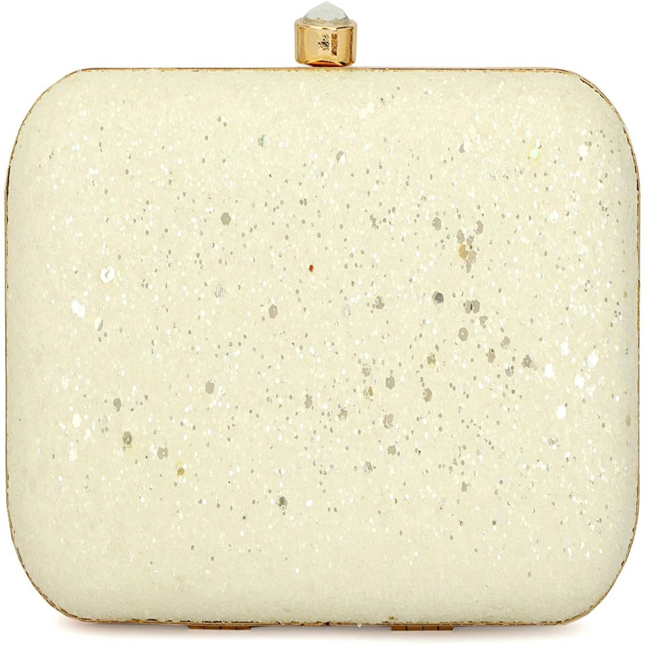     			Tooba Handicraft White Fabric Box Clutch