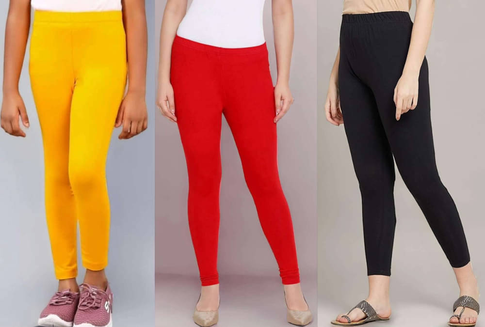 ULTIMATE SHOPPING NETWORK Pack of 3 Lycra Women's Leggings ( Yellow,Red,Black ) ULTIMATE SHOPPING NETWORK Pack of 3 Lycra Women's Leggings ( Yellow,Red,Black )
