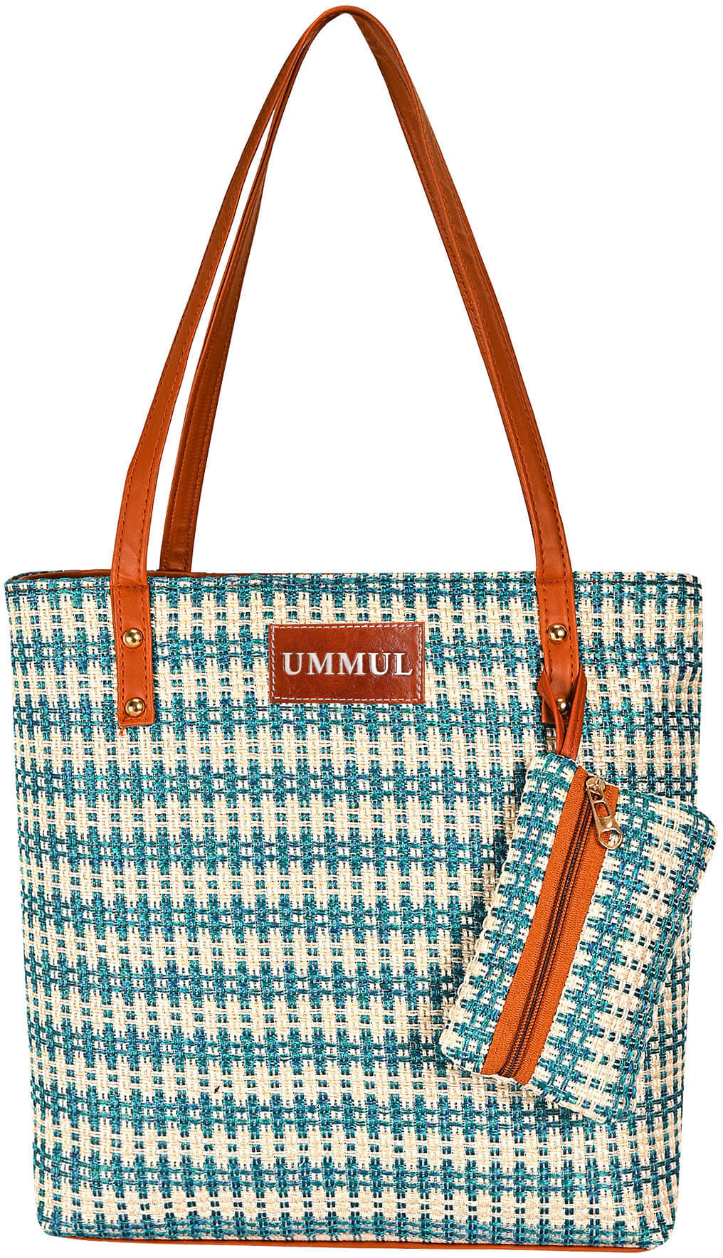     			UMMUL Handheld Bag Canvas Set of 1 ( Grey )