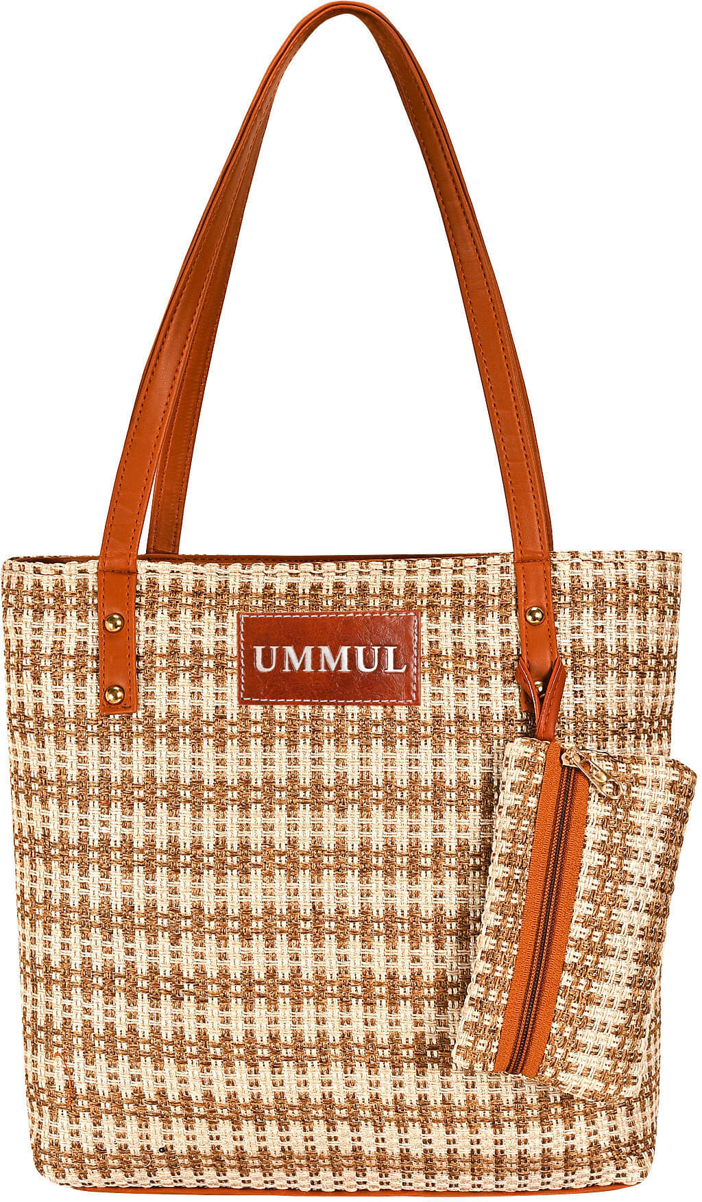     			UMMUL Handheld Bag Canvas Set of 1 ( Grey )