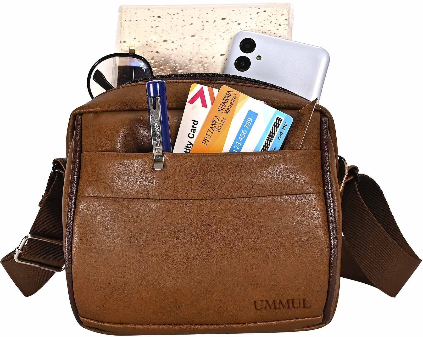     			UMMUL Sling Bag Pure Leather Set of 1 ( Brown )