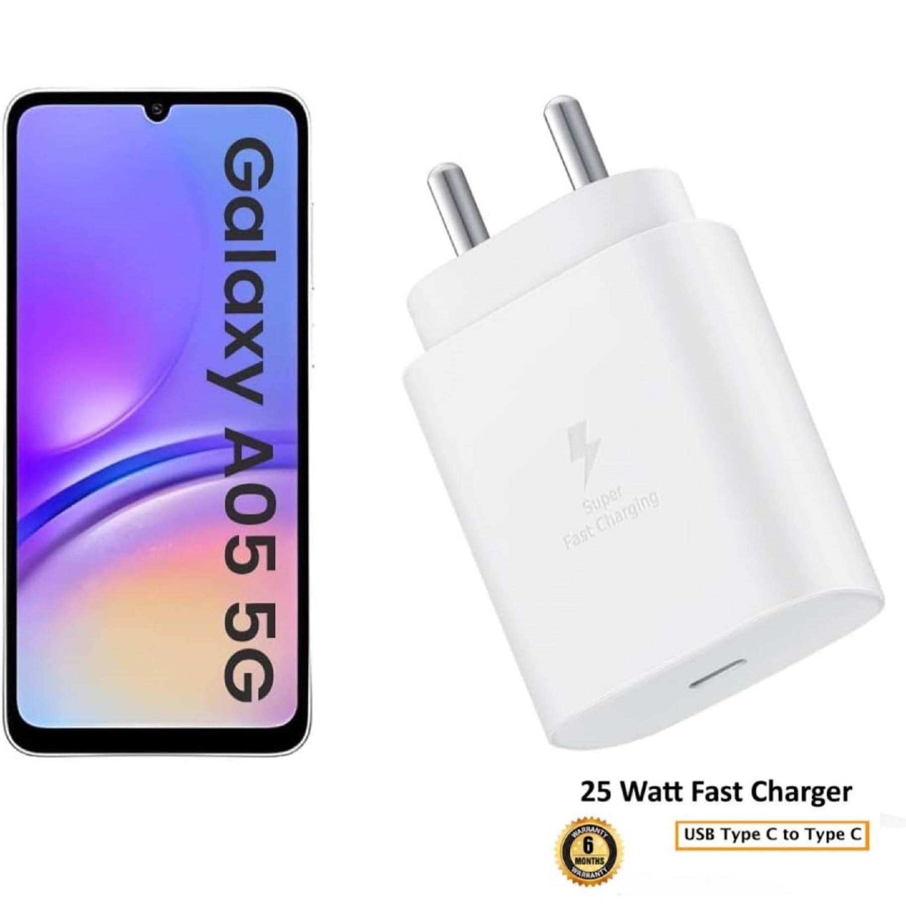     			UTRAX 25W Charger for A05 5G Type C Adapter Compatible with Samsung Galaxy A05 5G Charger, 25-Watt Type C to C Pd Charging Adapter C Type, White