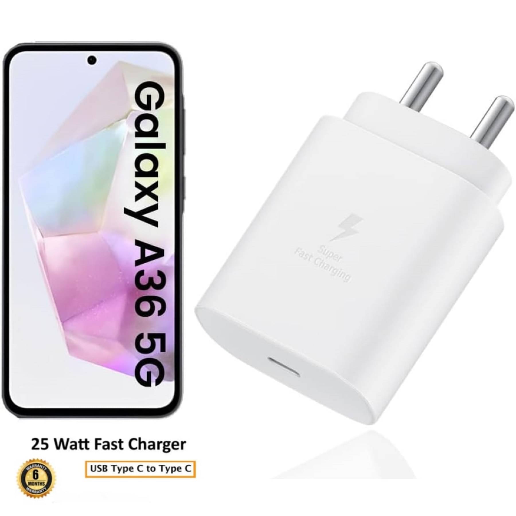     			UTRAX 25W Charger for A36 5G Type C Adapter Compatible with Samsung Galaxy A36 5G Charger, 25-Watt Type C to C Pd Charging Adapter C Type, White