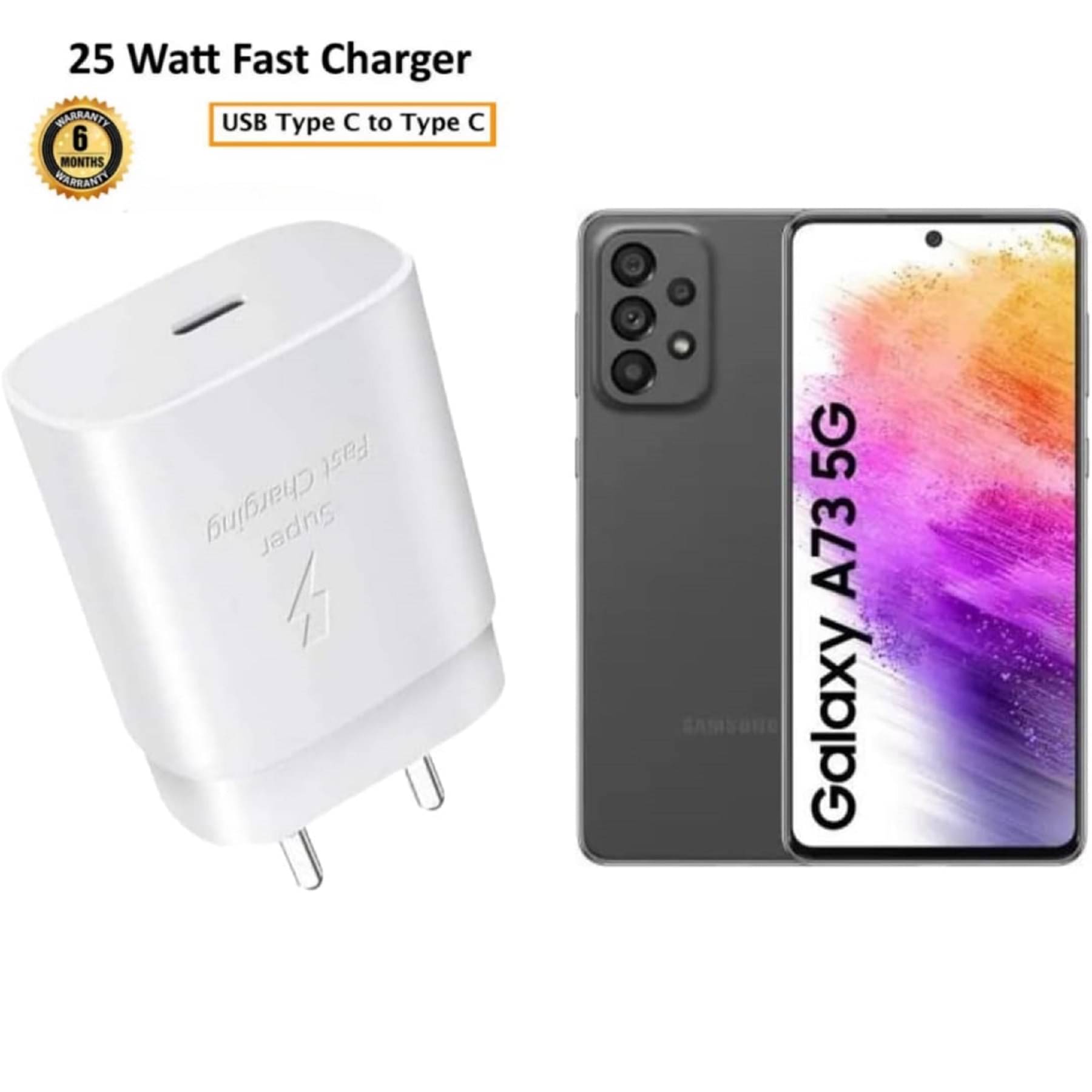     			UTRAX 25W Charger for A73 5G Type C Adapter Compatible with Samsung Galaxy A73 5G Charger, 25-Watt Type C to C Pd Charging Adapter C Type, White