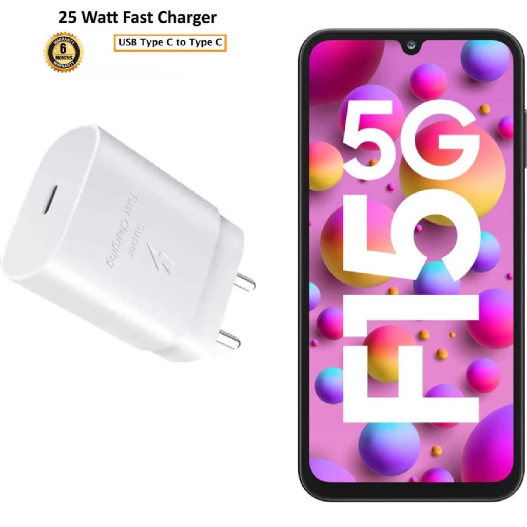     			UTRAX 25W Charger for F15 5G Type C Adapter Compatible with Samsung Galaxy F15 5G Charger, 25-Watt Type C to C Pd Charging Adapter C Type, White