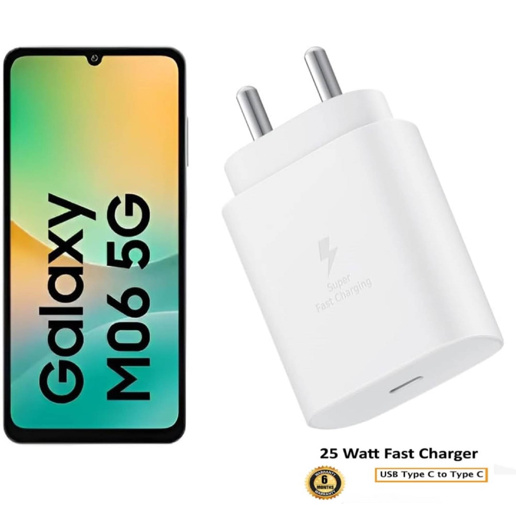     			UTRAX 25W Charger for M06 5G Type C Adapter Compatible with Samsung Galaxy M06 5G Charger, 25-Watt Type C to C Pd Charging Adapter C Type, White