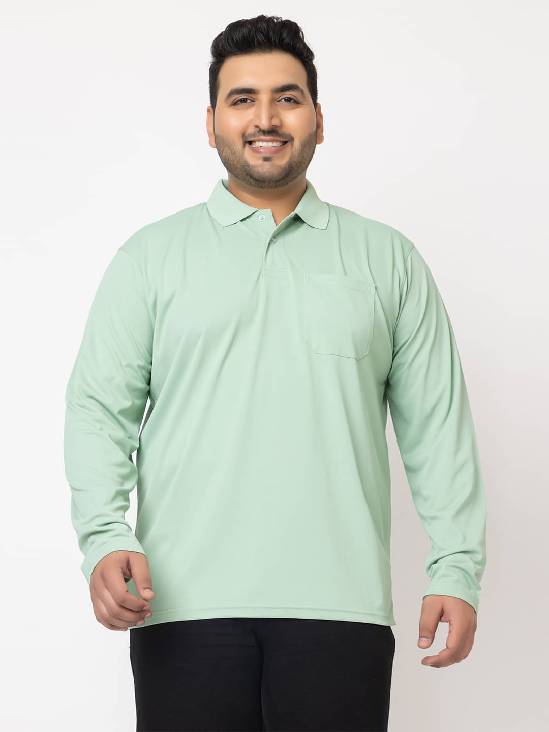     			YHA Men Cotton Blend Regular Fit Solid Polo T Shirt ( Green )