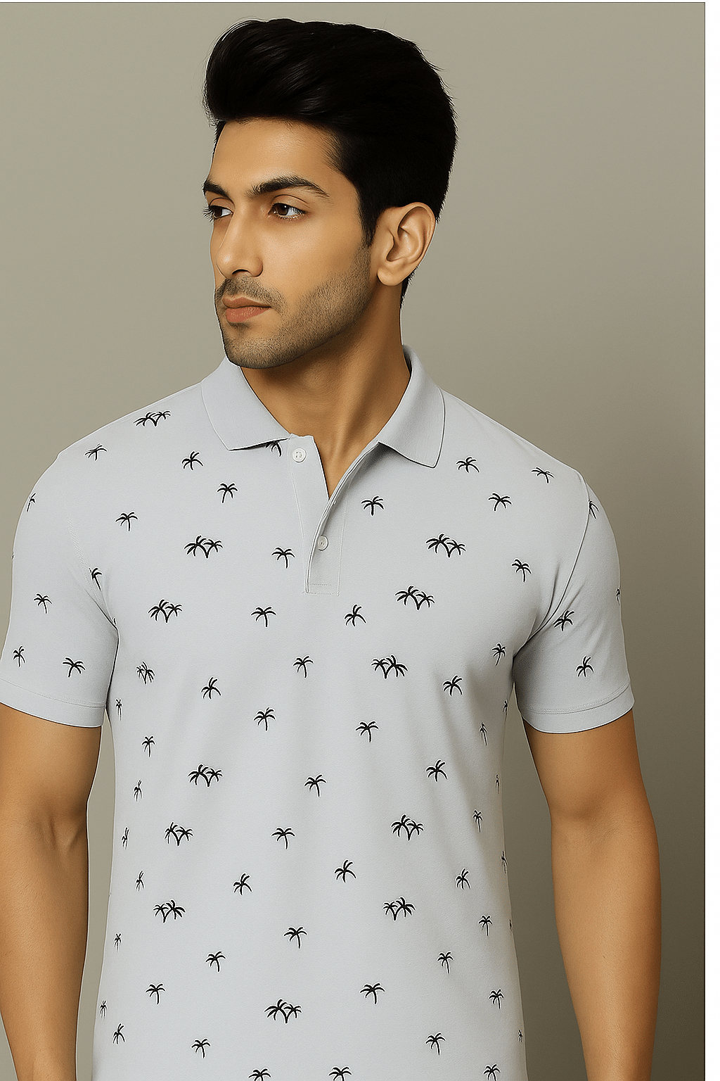 ZEBULUN Men Cotton Blend Regular Fit Printed Polo T Shirt ( Grey ) ZEBULUN Men Cotton Blend Regular Fit Printed Polo T Shirt ( Grey )