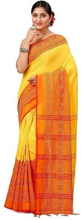 Zayraa Cotton Blend Self Design Saree Without Blouse Piece ( Yellow ) Zayraa Cotton Blend Self Design Saree Without Blouse Piece ( Yellow )
