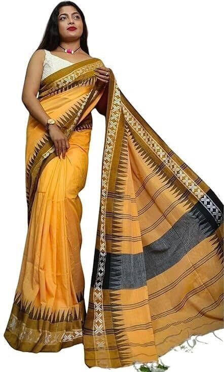 Zayraa Cotton Blend Self Design Saree Without Blouse Piece ( Orange ) Zayraa Cotton Blend Self Design Saree Without Blouse Piece ( Orange )