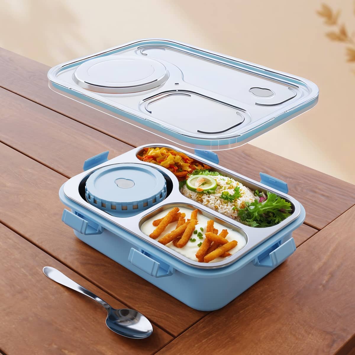 iview kitchenware Kids/College/Office Stainless Steel School Lunch Boxes 1 - Container ( Pack of 1 )