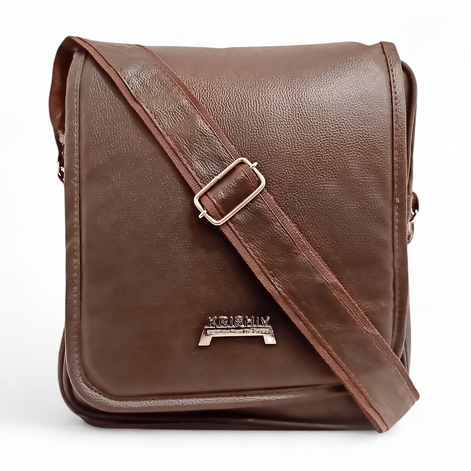     			krishiv Brown Solid Messenger Bag