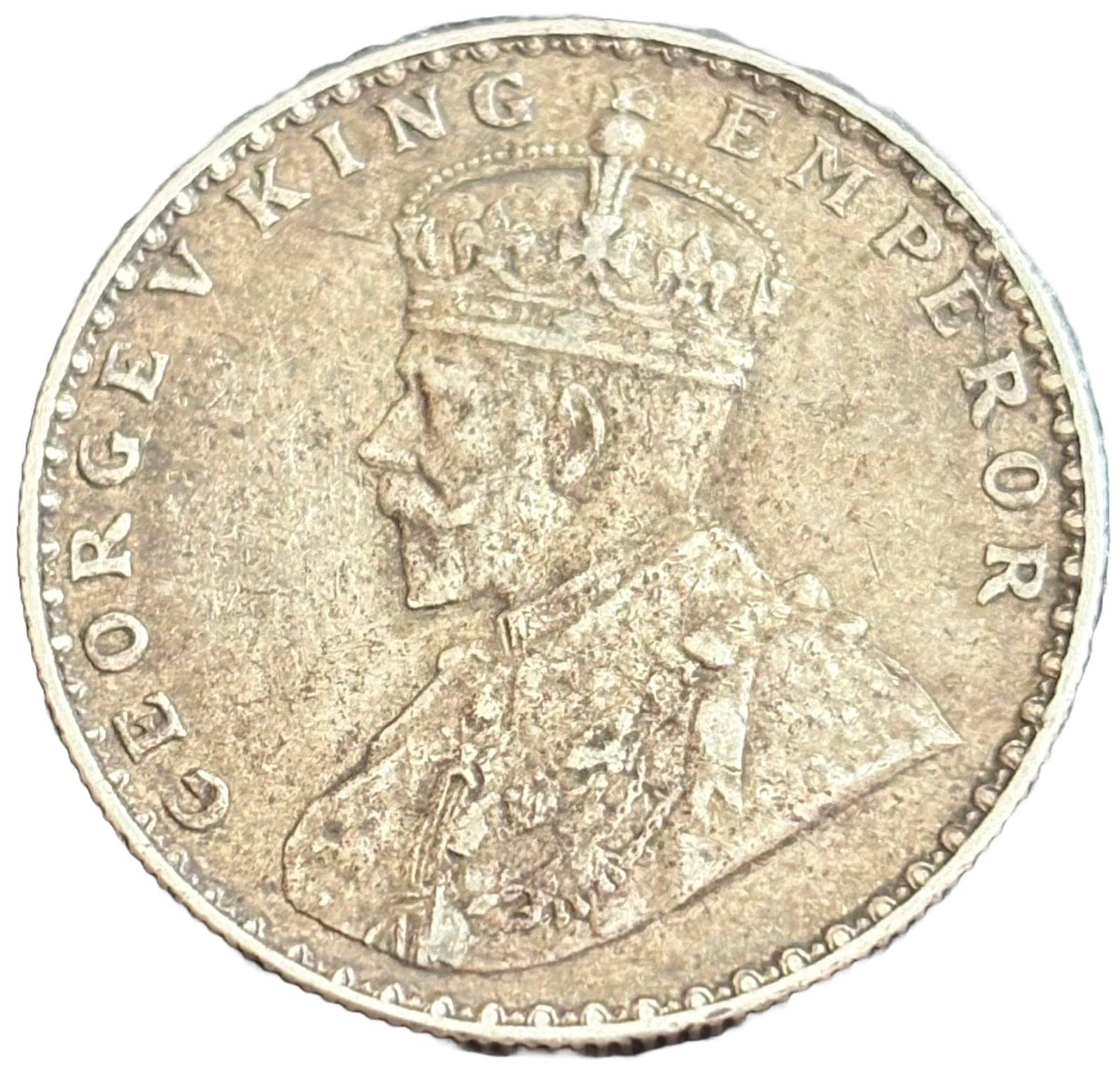 1912 Silver One Rupee Dot Bombay Mint High Grade George V Very Rare British India Coin 1912 Silver One Rupee Dot Bombay Mint High Grade George V Very Rare British India Coin