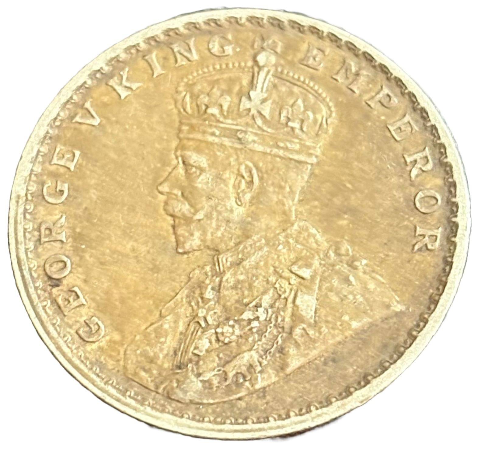1914 Silver One Rupee Key Date George V Very Rare British India Coin 1914 Silver One Rupee Key Date George V Very Rare British India Coin