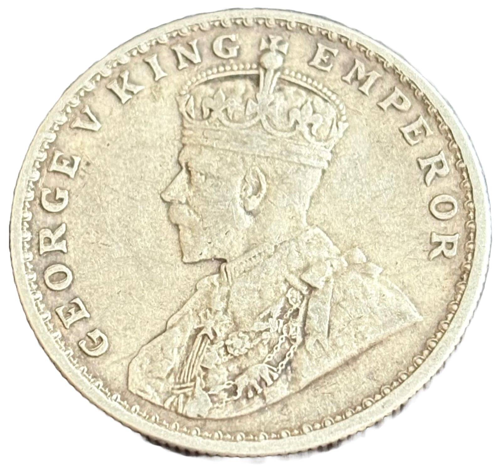 1918 Silver One Rupee High Grade George V Very Rare British India Coin     			1918 Silver One Rupee High Grade George V Very Rare British India Coin