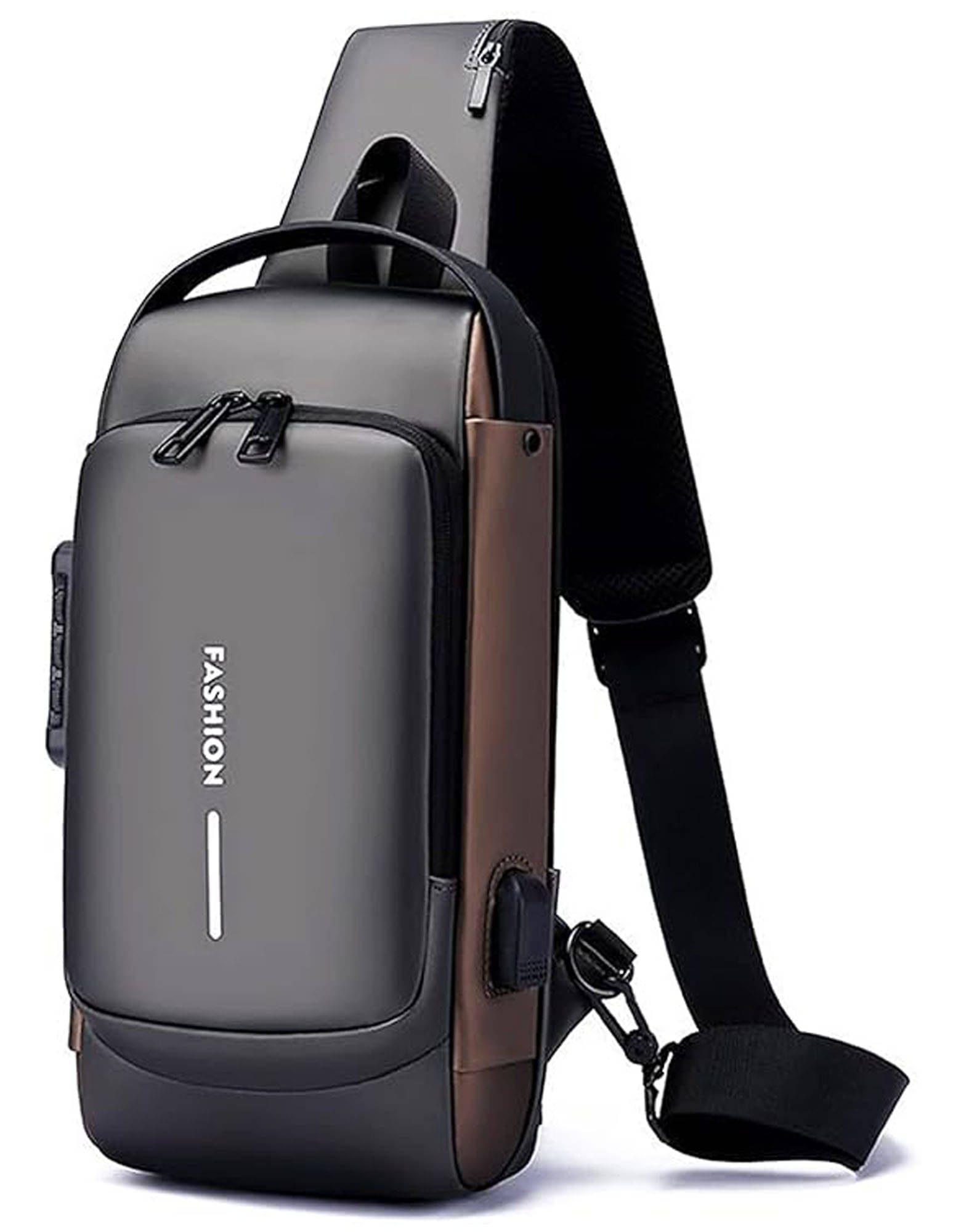     			Bebron Grey Solid Messenger Bag