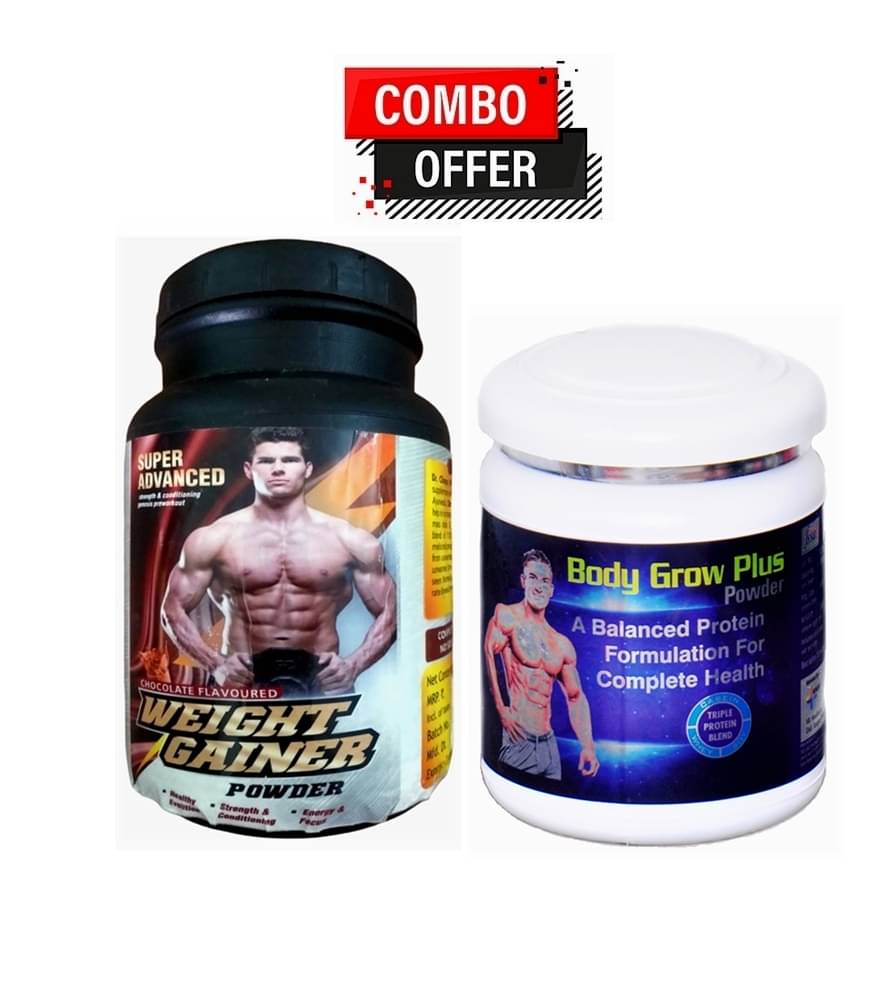 Dr. Chopra Super Advanced Weight Gainer Powder 300gm & Rikhi Body Grow Plus 300 gm Chocolate Single Pack Dr. Chopra Super Advanced Weight Gainer Powder 300gm & Rikhi Body Grow Plus 300 gm Chocolate Single Pack